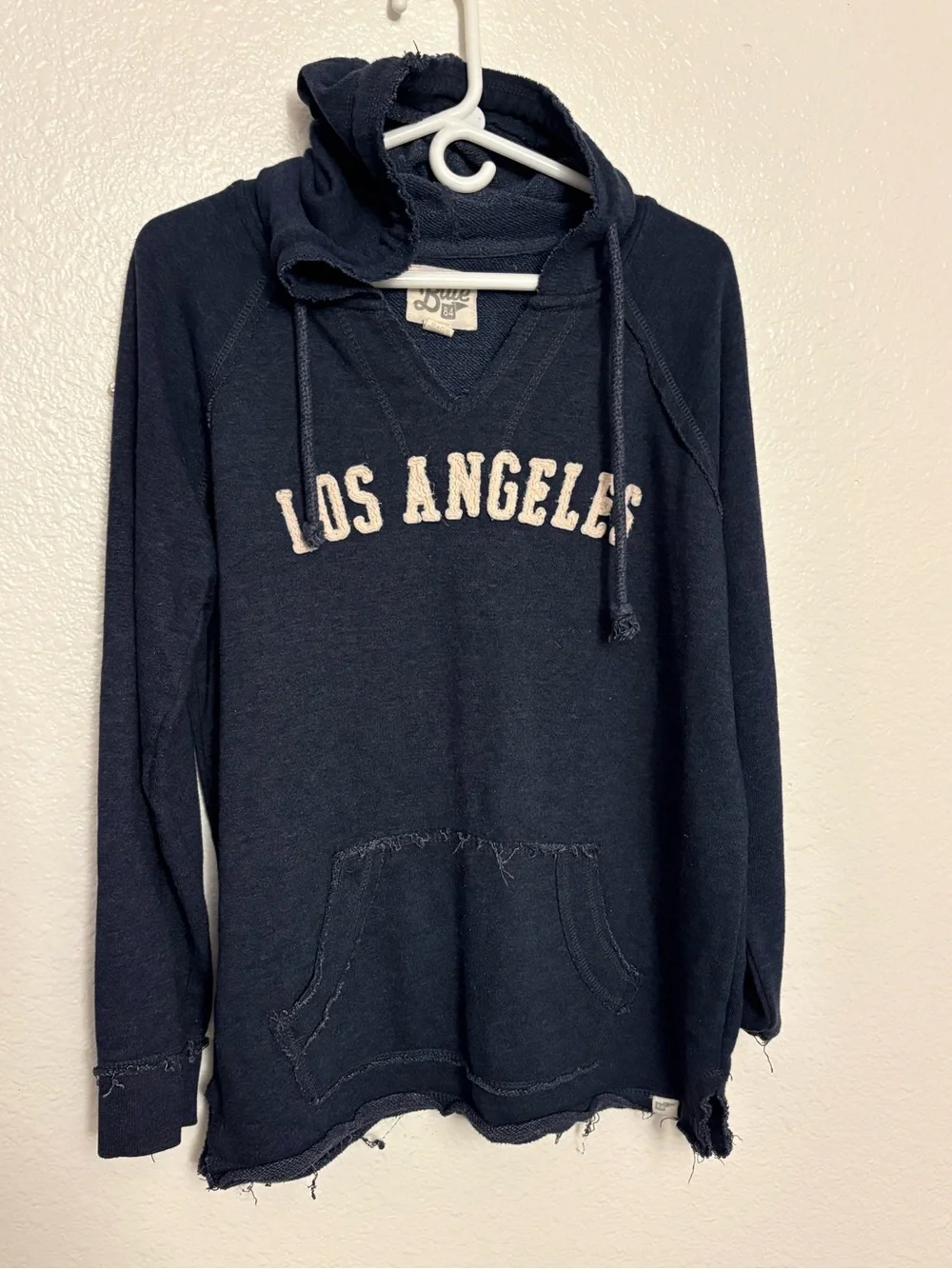 Rue 21 Los Angeles Navy Distressed Pullover Hoodie XL